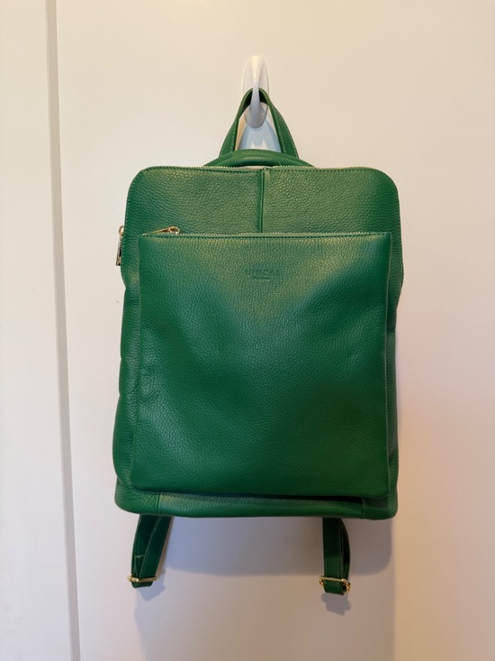 Kelly Green Backpack Bag Italian Leather